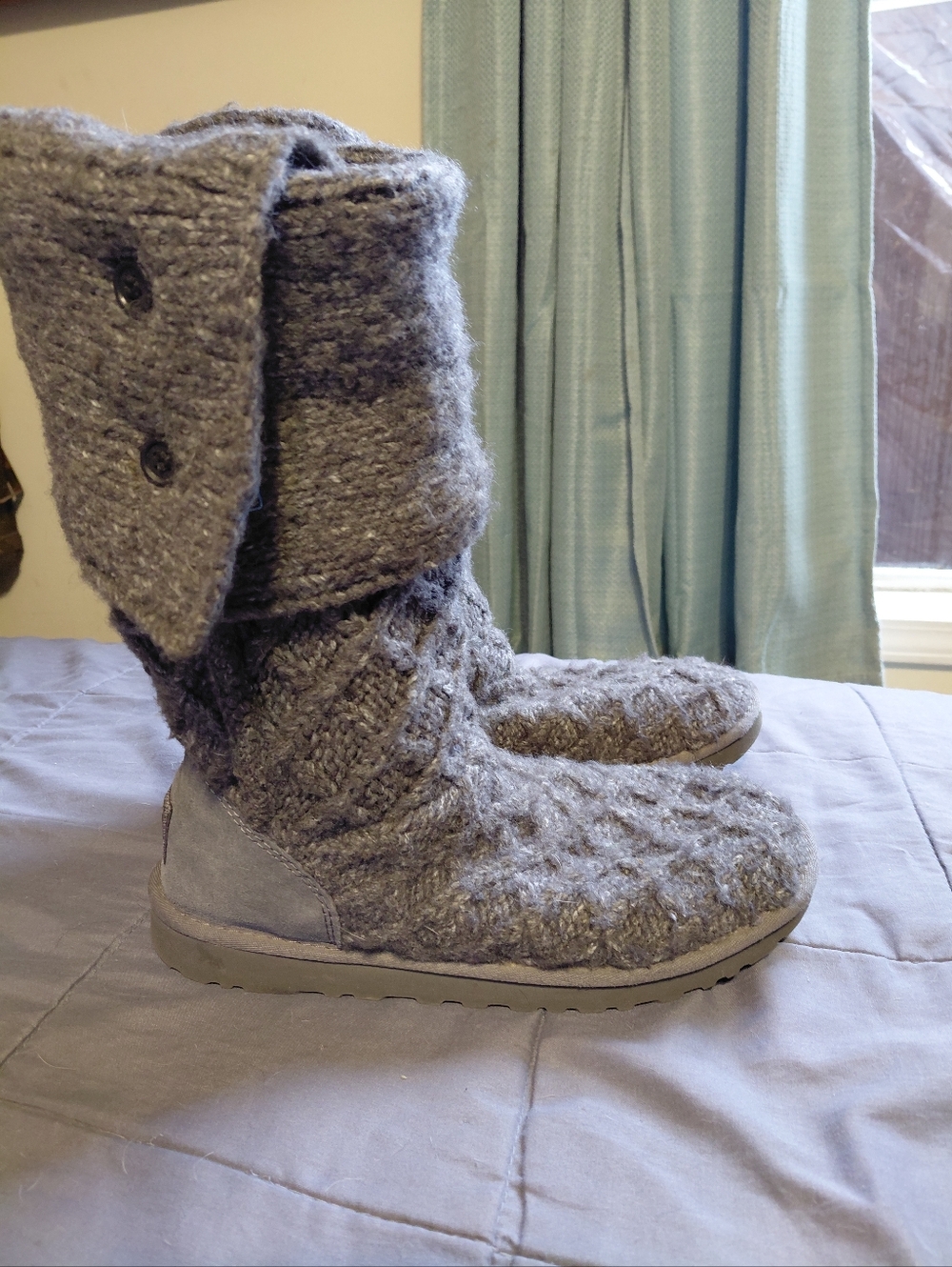 Ugg Lattice Gray Cardy Tall Boots 3066 Sz US 9
